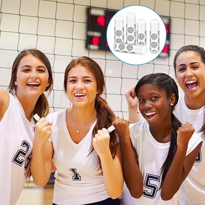 Demissle 24 Pcs Sports Team Gifts Sports Lip Balm Sports Party Favors Sports Theme Lipstick for Team Gifts(Volleyball)-Velvo Beauty