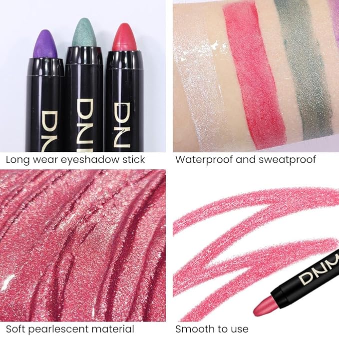 Kaely 2Pcs Cream Eyeshadow Sticks Set for Eyes Waterproof,Red Shimmer Eye shadow Stick Pencil Pen Bulk sombras en crema para ojos 35+35-Velvo Beauty