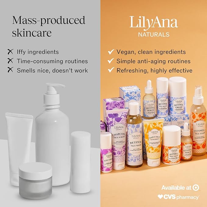 LilyAna Naturals Vitamin C Serum for Face - with Hyaluronic Acid and Vitamin E, Anti Aging Serum, Reduces Age Spots and Sun Damage, Promotes Collagen and Elastin (Double Pack)-Velvo Beauty