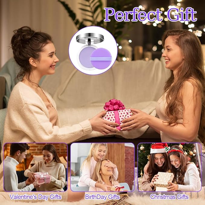 2PCS Oil Control Face Pressed Powder，zxbaers Chillab Lavender Matte Powder，Matte Smooth Setting Powder Makeup, Waterproof Long Lasting Finishing Powder, Flawless Lightweight Face Cosmetics-Velvo Beauty