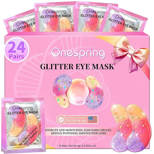 Eye Masks (24 Pairs) - Gift for Her - Under Eye Patches for Dark Circles, Puffiness, Wrinkles, Soothing & Hydrating, Skincare Eye Gel Pads, Beauty Essential for Women, Bridesmaid Gifts-Velvo Beauty