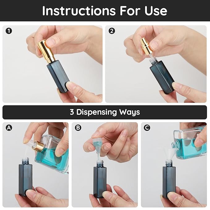 Segbeauty Atomizer Sprayer for Perfume, 10 Packs Glass Perfume Bottles Empty, 10ML Travel Refillable Perfume Bottle Portable Sprayer Atomizer Travel Accessory Toiletries Cosmetic Dispenser Bottle-Velvo Beauty