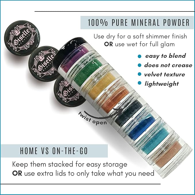 Loose Mineral Eyeshadow and Contouring Palette - Caribbean 8 Shade Set-Velvo Beauty