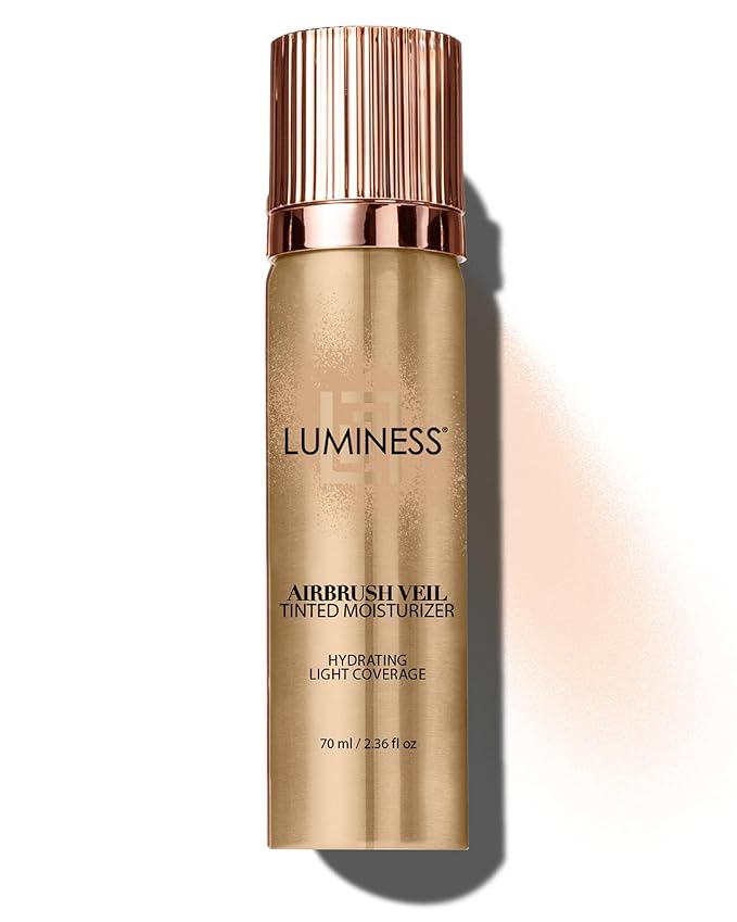 LUMINESS Airbrush Veil Tinted Moisturizer, Light Fair 010 - Lightweight, Hydrating, & Skin-Plumping Face Moisturizer Spray - Facial Skin Tint with Hyaluronic Acid, Ceramides, Glycerin, & Aloe-Velvo Beauty
