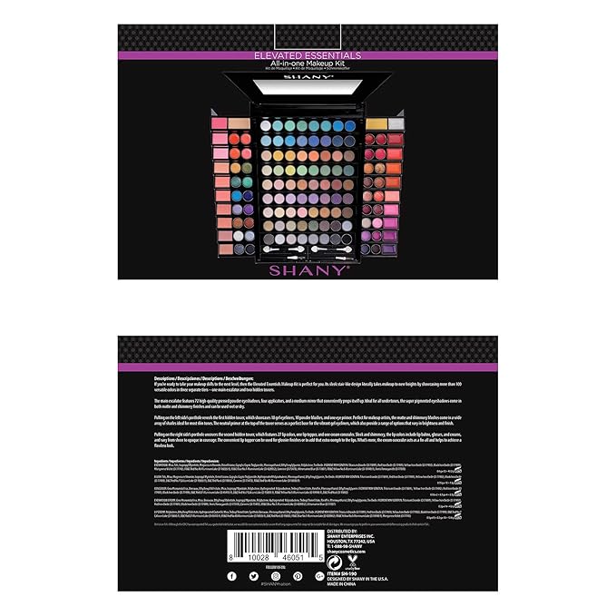SHANY Elevated Essentials Makeup Set - All-in-One Makeup Kit with 72 Eyeshadows, 28 Lip Colors, 18 Gel Eyeliners, 10 Blushes, 1 Eye Primer, and 1 Cream Concealer-Velvo Beauty