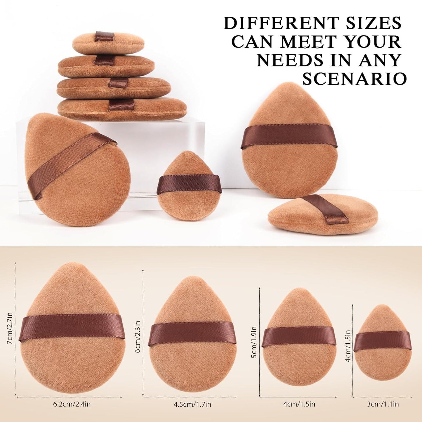 Powder Puff for Face Powder Triangle Beauty Blender Sponge Halo Glow Brown Powder Puff for Flawless Makeup Application-Velvo Beauty