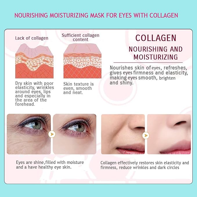 28 Pairs Collagen Eye Mask, Anti Wrinkle Eye Patches for Puffy Eyes and Dark Circles, Natural Marine Collagen Eye Gel Pads for Puffiness, Eye Treatment Skin Care for Puffiness Wrinkle Eye Bags-Velvo Beauty