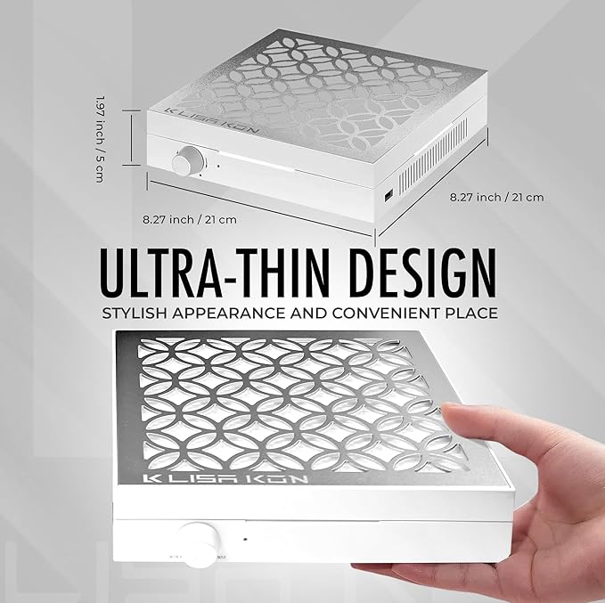 Nail Dust Collector with Reusable Filter, Professional Vacuum Fan Dust Extractor, Powerful & Quiet Nail Tech Dust Suction Machine for Acrylic Gel Nail Polishing, High-End Nail Salon-Velvo Beauty