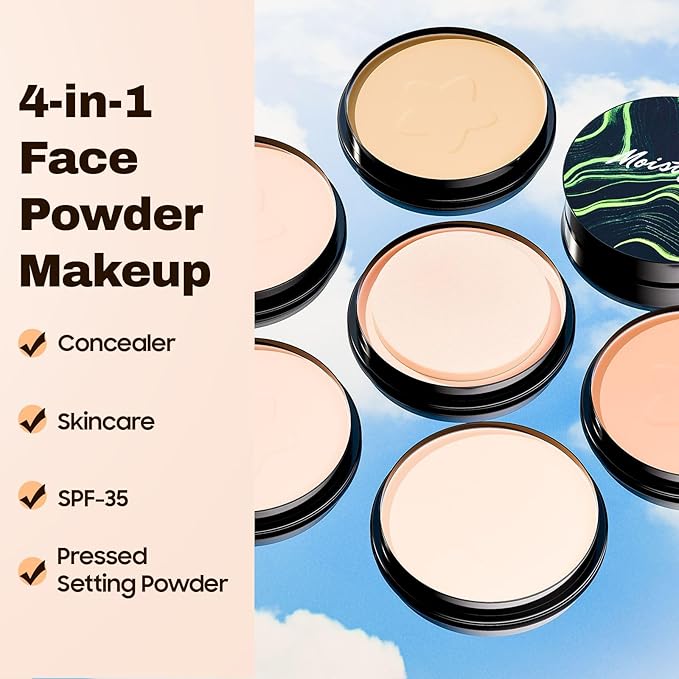 Face Setting Powder Makeup - Long-Lasting & Waterproof Pressed Powder, Blurs Fine Lines & Imperfections Powder Makeup, Smooth & Flawless, Poreless Matte Weightless for All Skin Types, Cruelty-free-Velvo Beauty