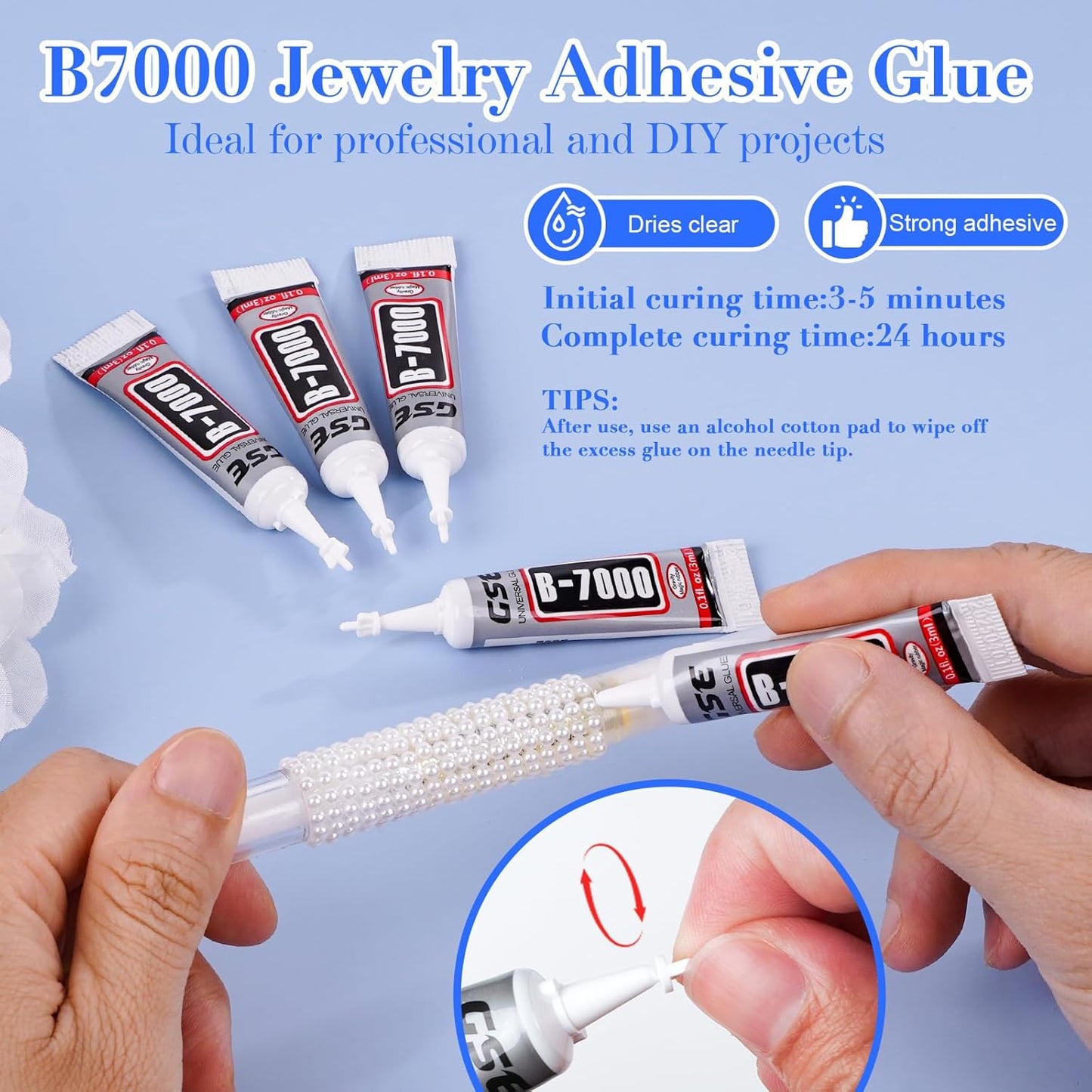 Canvalite Flatback Nail Pearls for Crafting, Multiple Sizes Half Pearls with 5Pcs B7000 Jewelry Glues & Picker Tools Bedazzling Bead for DIY Crafts Clothing Tumblers Shoes Decors Nail Art-Velvo Beauty