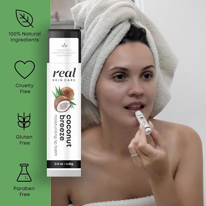 Organic Flavored Lip Balm – Lip Repair for Dry Cracked Lips Coconut Oil Lip Balm Lip Balm Set – Beeswax Lip Balm Lip Balm Pack – Organic Lip Balm Girls Trip Gift Favor Lip Balm Organic-Velvo Beauty