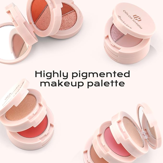 Color Nymph 6 Colors Eyeshadow Makeup Palette | 6-IN-1 Multi-Colored Shimmer & Matte Long-Lasting Travel Size Eye Shadow Make up Kit, Stacked Makeup Design Includes Eyeshadow Brush and Mirror-Velvo Beauty