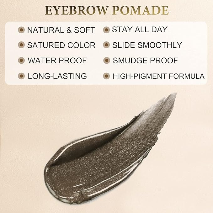 Eyebrow Makeup Kit - 4 Tip Waterproof Microblading Pencil, Eyeliner, Pomade, Dual-ended Brush - Natural Looking - Ebony-Velvo Beauty