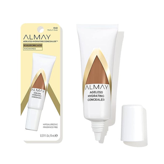 Almay Anti-Aging Concealer, Face Makeup with Hyaluronic Acid, Niacinamide, Vitamin C & E, Hypoallergenic, -Fragrance Free, 040 Medium Deep, 0.37 Fl Oz (Pack of 1)-Velvo Beauty