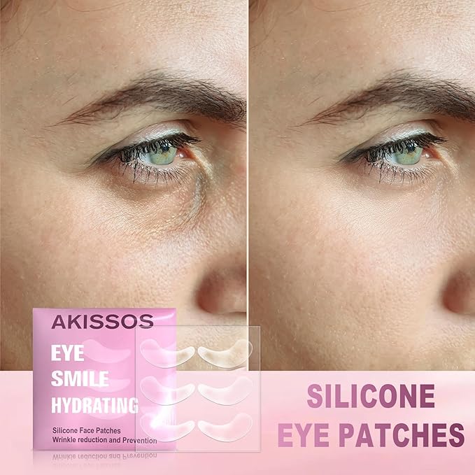 Under Eye Patches 6 PCS Silicone Reusable Eye Patches for Wrinkle, Puffiness Eyes, Dark Circles - Overnight Skin Facial Moisturizing Treatment for All Skin - Hypoallergenic Smile Line Pads-Velvo Beauty