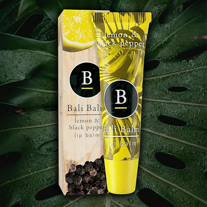 Moisturizing Lip Balm 0.50 Oz - Lemon & Black Pepper Flavour - Natural Lip Balm - Vegan and Beeswax-Free Formula - Hydrating Flavored Lip Balm - Shea Butter Enriched Formula-Velvo Beauty