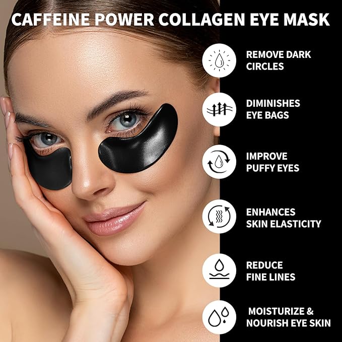 ROUSE 40 Pairs - Caffeine Under Eye Patches Eye Treatment Mask for Dark Circles Eye Fatigue Puffiness Refreshing Revitalizing Skin Care Eye Gel Pads (2 Boxes)-Velvo Beauty