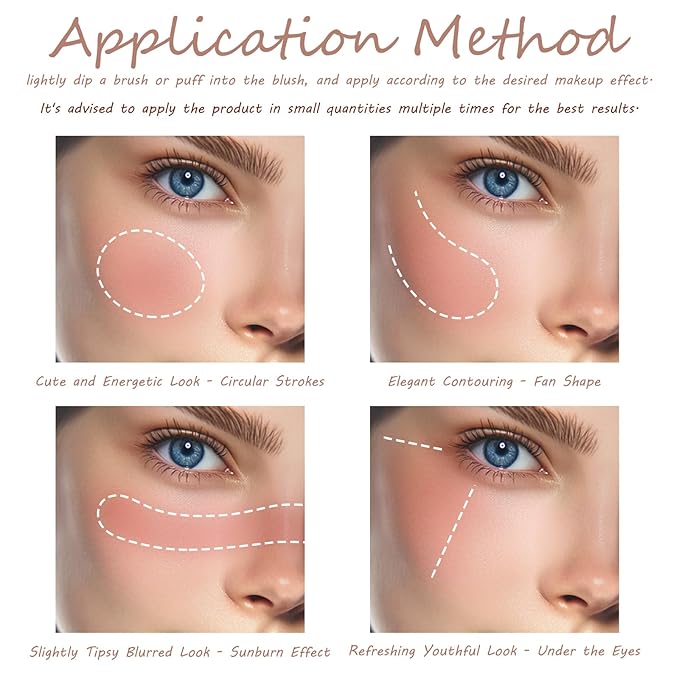 3 Color Matte Pink Blush Palette with Brush, Long Lasting Cheek Makeup, Smooth and Light Blush Powder for Face Beauty-Velvo Beauty