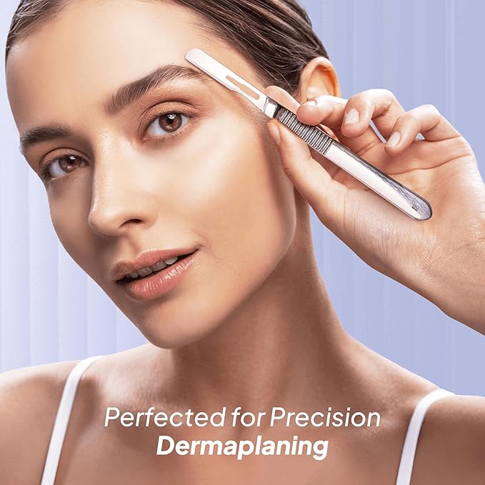 #14R Blades Dermaplaning Scalpels with Dermaplane Handle - Pack of 15 Dermaplane Razor for Women Face + Dermaplane Handle #3, Dermaplaning Tool for Face-Velvo Beauty
