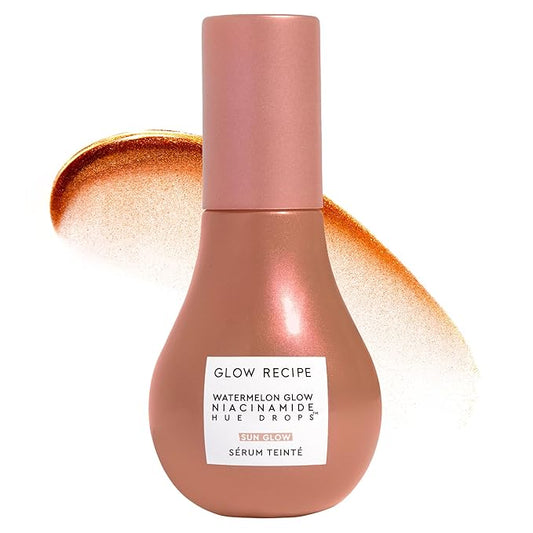 Glow Recipe Hue Drops Tinted Face Serum - Bronzing Drops to Brighten & Hydrate - Skincare Makeup Primer & Liquid Highlighter to Blur Pores for a Radiant, Even Skin Tone - Sunglow (40ml)-Velvo Beauty