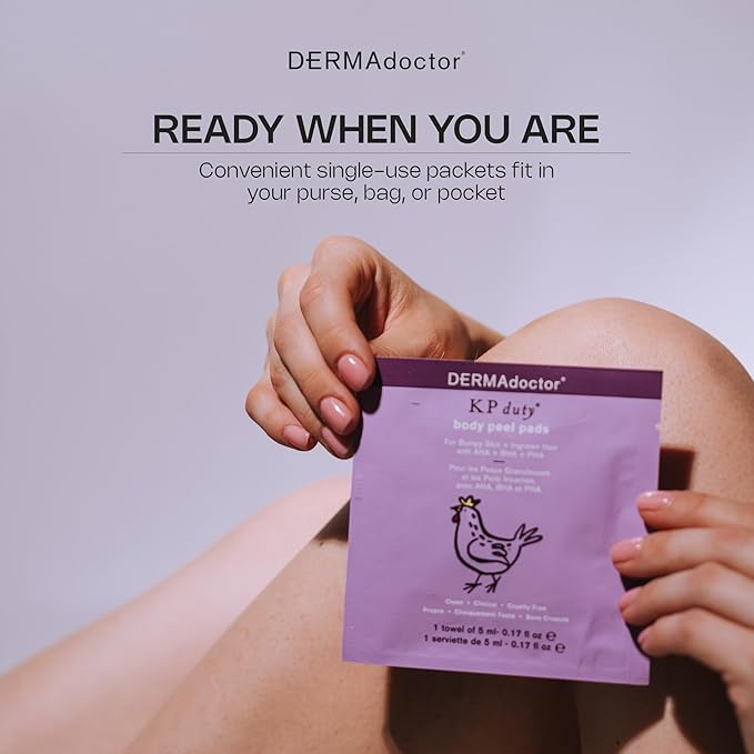 DERMAdoctor KP Bump Eraser Extra Strength Peel Pads – Exfoliating Body Treatment for Keratosis Pilaris, Body Acne & Rough Skin | AHA + BHA + PHA Formula | Dermatologist Developed-Velvo Beauty