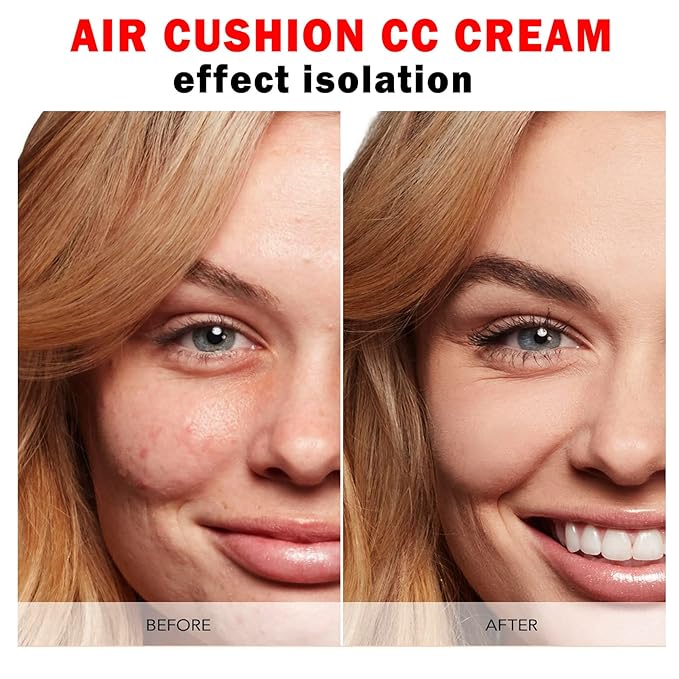 Mushroom Head Air Cushion CC Cream BB Cream Foundation Face Makeup,Full Coverage Foundation Moisturizing Concealer Makeup Base,Long Lasting Cushion Foundation with Mushroom Makeup Sponge (Natural)-Velvo Beauty