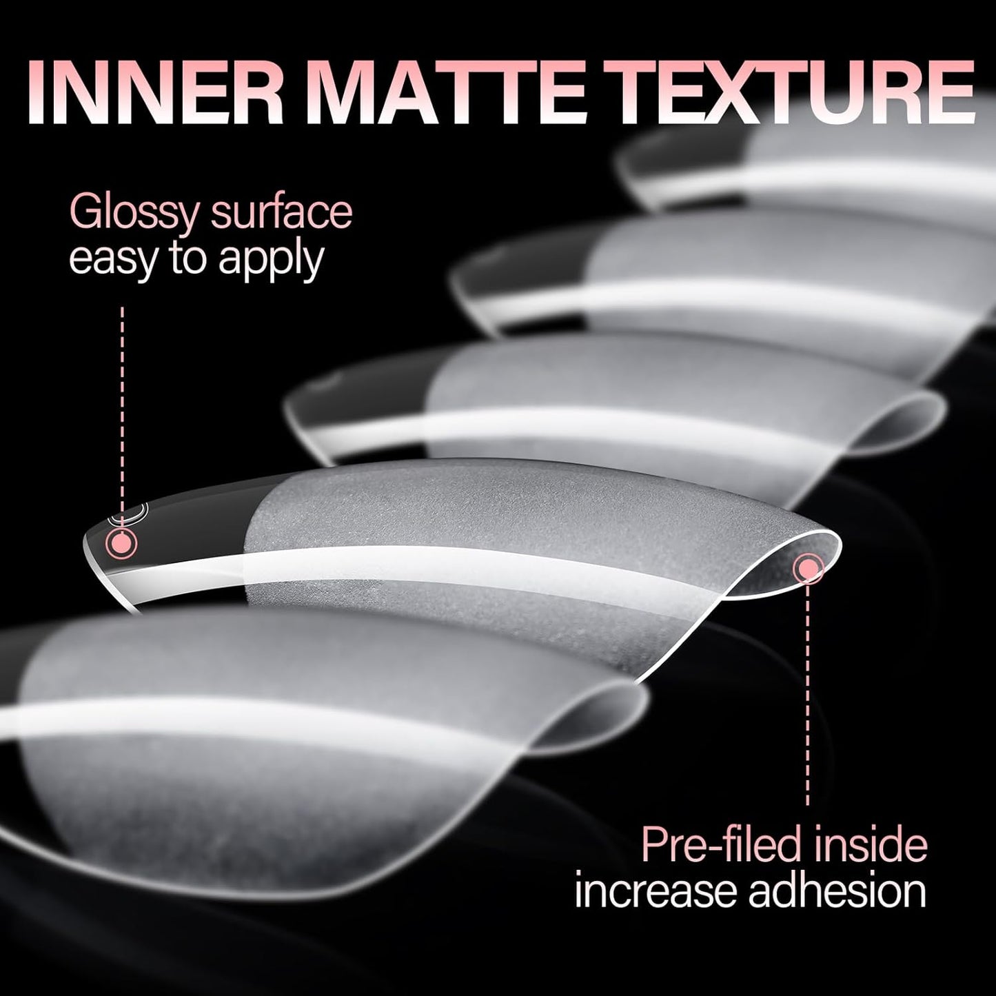 AILLSA Short Almond Nail Tips - Thickened Pre-shaped False Nail Tips Short Almond Shaped Half Matte Nails Tips, Fake Nails Extension 450pcs 15 Sizes with Storage Box-Velvo Beauty