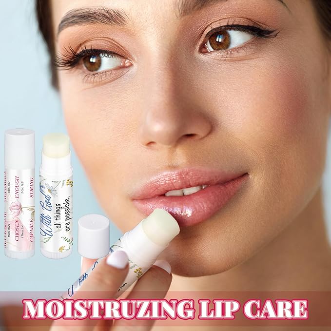 50 Pack Lip Balm Religious for Women Lip Balm with Scripture Bulk Sticks Christian Lip Balms Gifts Faith Bible Verse Scripture Inspirational Gift Party Favors Coworkers 10 Styles Floral-Velvo Beauty