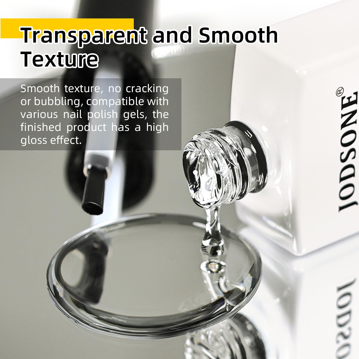 JODSONE 18ml Top Coat Gel Polish No Wipe High Gloss Shine Finish Long Lasting Gel Nail Polish Professional Manicure for Home DIY and Nail Salon-Velvo Beauty