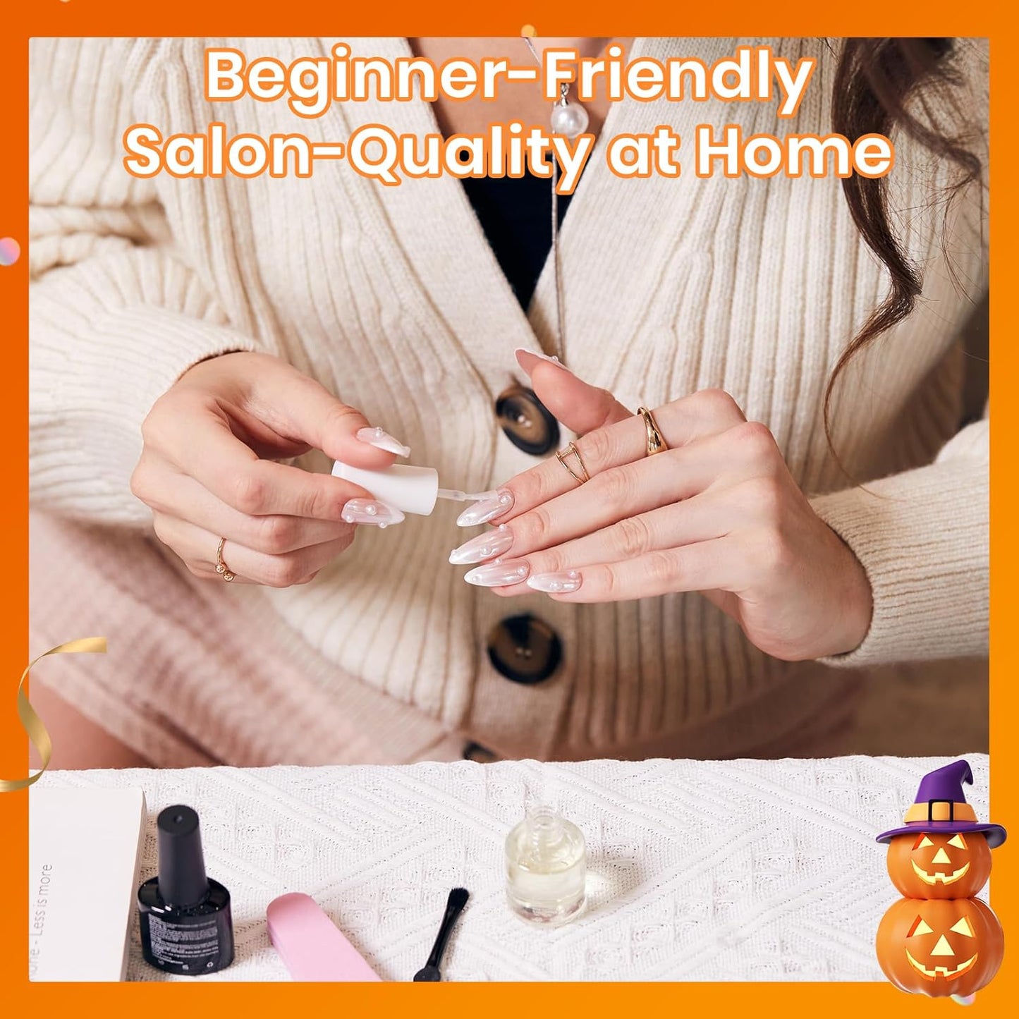 Beetles 2Pcs*20g Solid Nail Glue Gel, Tipex Soft Nail Tips Glue Super Strong for Acrylic Nails Extension Fake Nails Press On Nails, Fall Halloween Nails, U V Light Required-Velvo Beauty