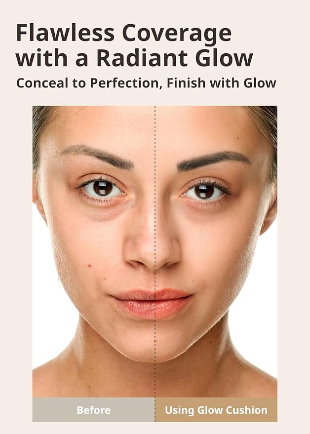 MISSHA Glow Cushion No.25 Warm Beige for Natural Skin Radiant & Moisturizing Skin with Buildable Coverage-Velvo Beauty