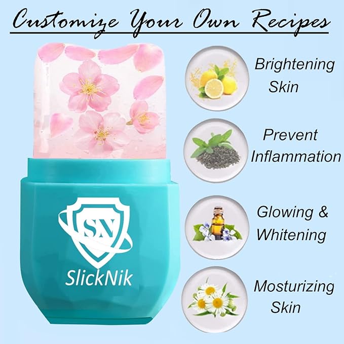 Ice Roller for Face & Eye Puffiness Relief - Enhance Your Natural Glow with Face Ice Roller, Ice Mold for Face with New Leak-Proof Design, Reusable Ice Face Roller-Gift for Women-Velvo Beauty