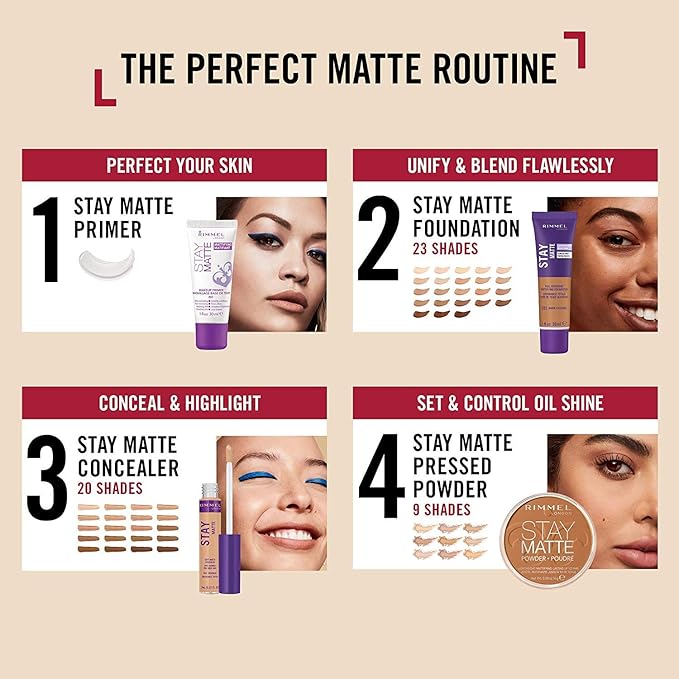 Rimmel London Stay Matte Liquid Mousse - 300 Sand - Foundation, Lightweight, Shine Control, Oil-Free, 1oz-Velvo Beauty