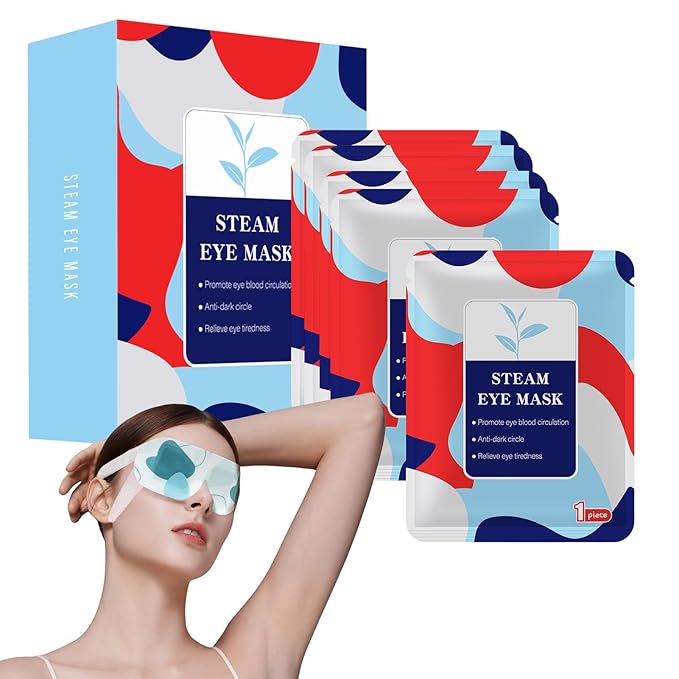50 Packs Steam Eye Mask for Dry Eyes, Self Heated Sleep Eye Mask Disposable Warm Compress for Eyes, Relieves Dry Eye Eye Strain, Dark Circles, Puffiness,Microgroove (Natural Unscented More Safer)-Velvo Beauty