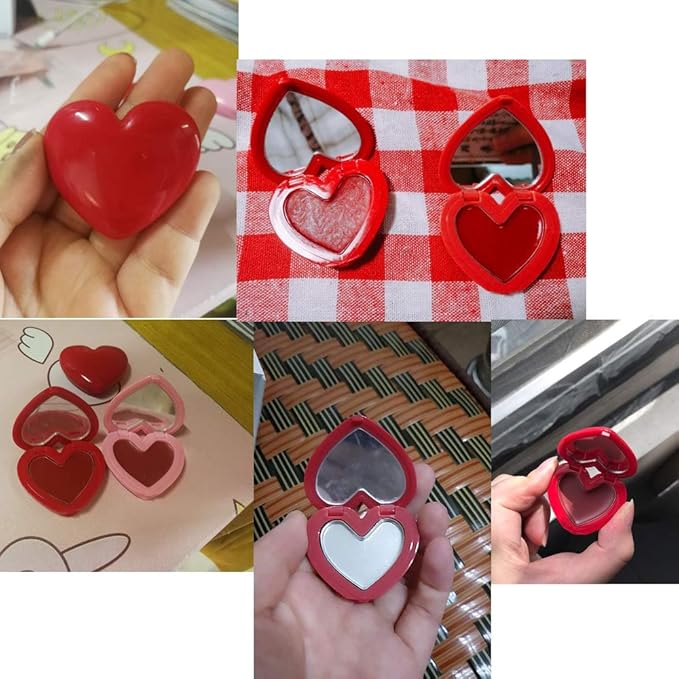 RONRONS 8 Pack Empty Eyeshadow Palette Mini Heart Shaped Lipstick Container Case DIY Cosmetics Container with Mirror-Velvo Beauty