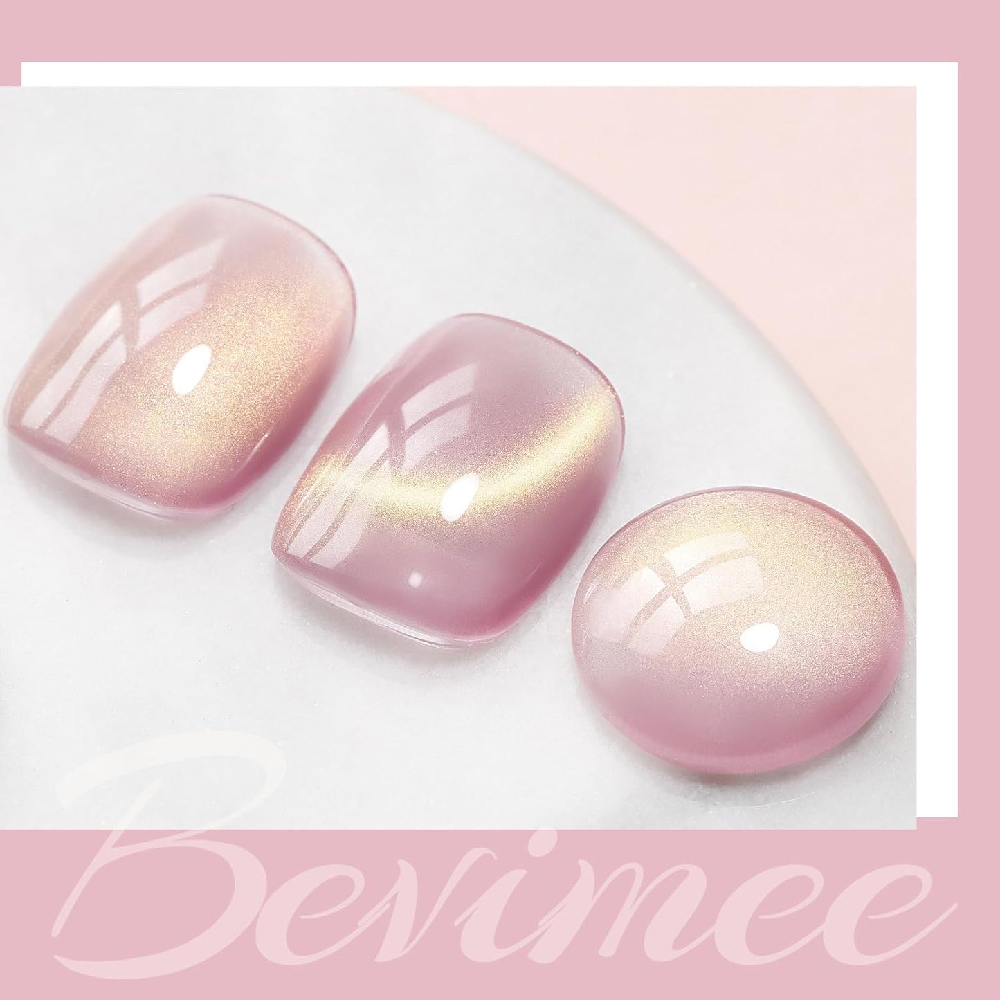 Cat Eye Gel Nail Polish Sheer Pink Glass Jelly Magnetic Nail Polish Gel Shimmer Glitter Gloss Shine Holographic Translucent Color For Nail Art Manicure DIY At Home 12ml-Velvo Beauty