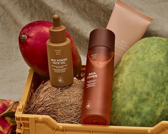 SWEET JULY SKIN The Essentials Set - 3 PC Full Size Cleanser, Toner, Facial Oil to Achieve Balanced, Glowing and Hydrated Skin-Velvo Beauty