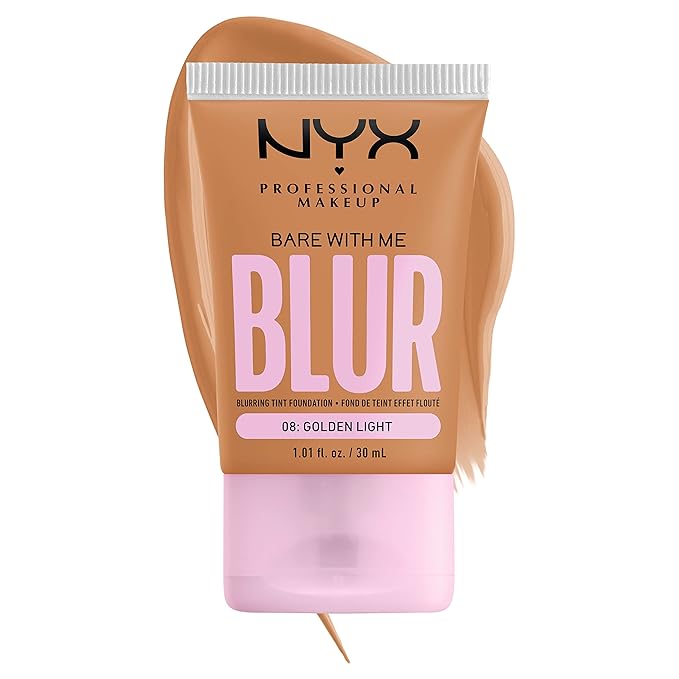 NYX PROFESSIONAL MAKEUP Bare With Me Blur Skin Tint Foundation Make Up with Matcha, Glycerin & Niacinamide - Golden Light-Velvo Beauty