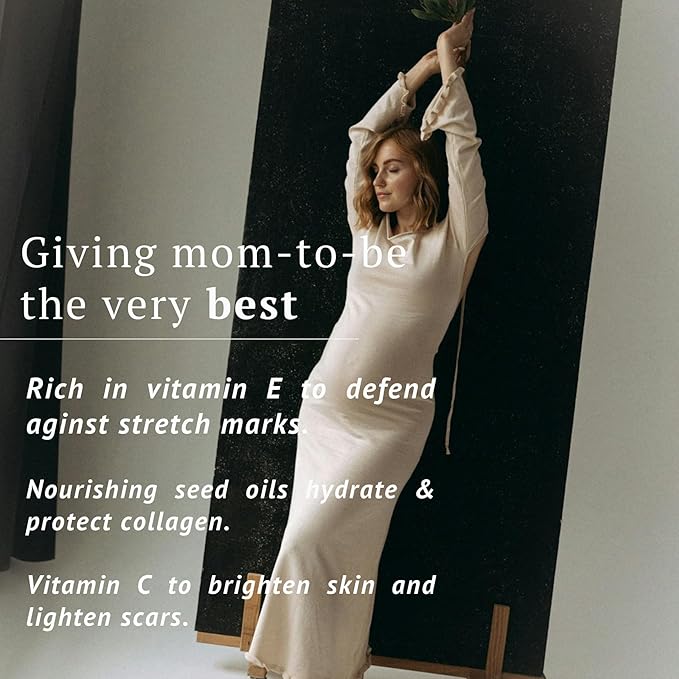 Promise Stretch Mark Prevention Bump Oil, Defense + Repair, Clean Pregnancy Skincare, Non-Toxic, Pregnancy Belly Oil, Vegan, Fast Drying-Velvo Beauty