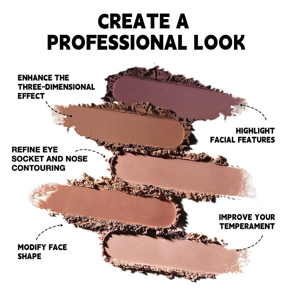 Natural Matte Neutral Brown Cream Contour Palette – Lightweight, Blendable Monochrome Powder, Base for All Skin Tones, Face Makeup for Women & Men, Vegan,Cruelty-Free, Paleta de Contorno en Crema Mate-Velvo Beauty