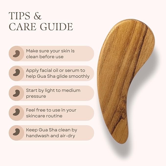 Teak Wood Gua Sha Facial Tool for Face and Body Massage, Anti-Aging Reduce Puffiness Wrinkles Shape Jawline Skincare Routine Treatment, Wooden Gua Sha Massager with Travel Pouch for Gift Set-Velvo Beauty