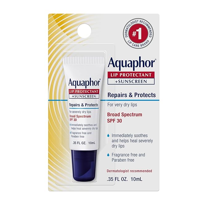 Aquaphor Lip Repair Lip Balm with Sunscreen, Lip Protectant, Lip Balm SPF 30, 0.35 Oz Tube (Pack of 48)-Velvo Beauty