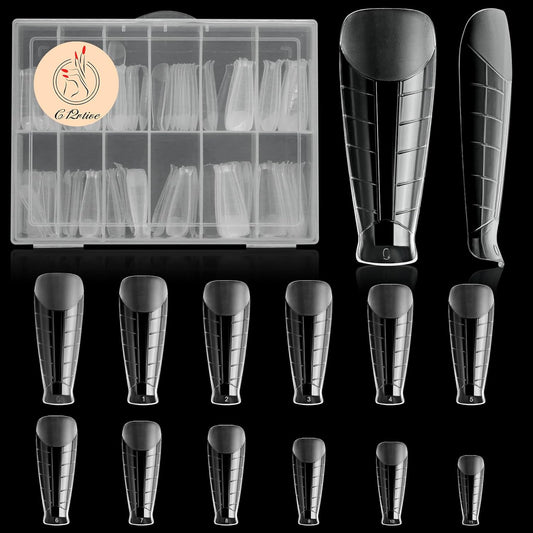 120Pcs Dual Nail Forms,T-Shape Extension Poly Nail Gel Nail Forms Full Cover Reusable Nail Molds 12 Sizes for Solid Nail Gel Glue Nail Art Design Salon&DIY-Velvo Beauty