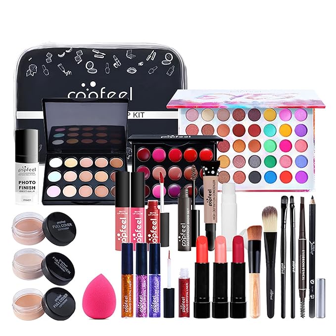 Professional Makeup Kit for Women Full Kit, Makeup Set Cosmetic Make Up Kit with Makeup Bag Include Eyeshadow Palette Makeup Brushes Set Lipstick Lip Gloss Foundation Concealer-Velvo Beauty