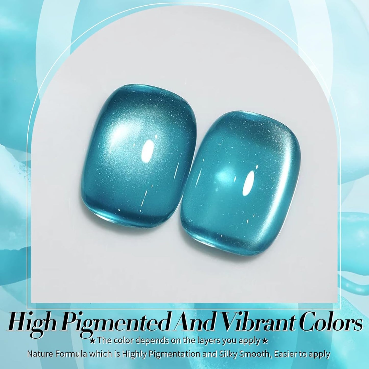 Born Pretty Cat Magnetic Eye Gel Nail Polish,Light Blue Lover Jelly Glass Magnetic Gel Polish,Glitter Soak Off Nail Art Salon Manicure Home Gift 15ml-Velvo Beauty