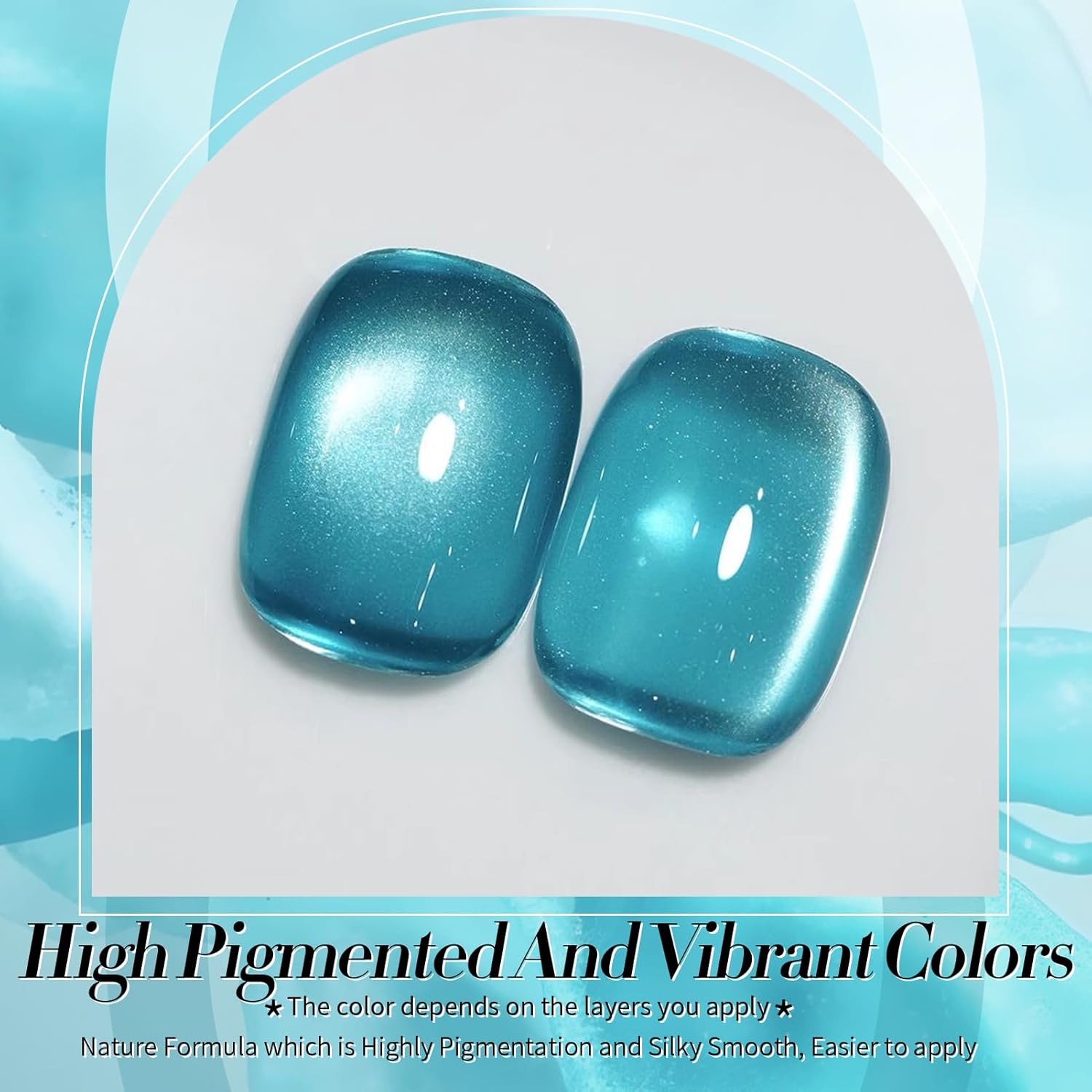 Born Pretty Cat Magnetic Eye Gel Nail Polish,Light Blue Lover Jelly Glass Magnetic Gel Polish,Glitter Soak Off Nail Art Salon Manicure Home Gift 15ml-Velvo Beauty