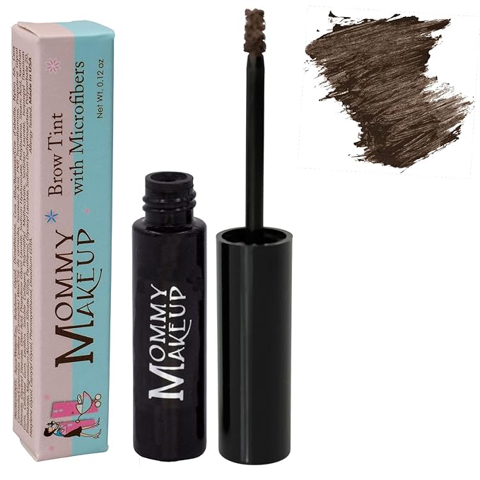 Brow Tint with Microfibers - 4-in-1 Tinted Eyebrow Gel to Groom, Hold, Sculpt & Color Your Brows, Covers Gray Hair - Water Resistant, Clump-Free, Long Lasting (Warm Brunette) by Mommy Makeup-Velvo Beauty