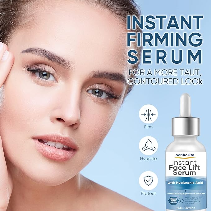 Instant Face Lift Serum, Temporary Skin Lifting & Tightening Serum, Effective Smooth Fine Lines, Wrinkles & Visibly Hide Loose Sagging Skin-Velvo Beauty