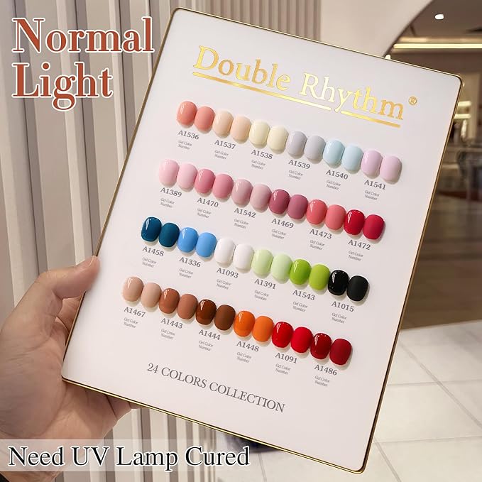 Double Rhythm 28Pcs 0.5Oz Gel Nail Polish Set Same Color Same Bottle Soak Off Gel Polish Kit Nail Art Manicure Salon DIY at Home for Women (White Pink Collection-T24-2)-Velvo Beauty