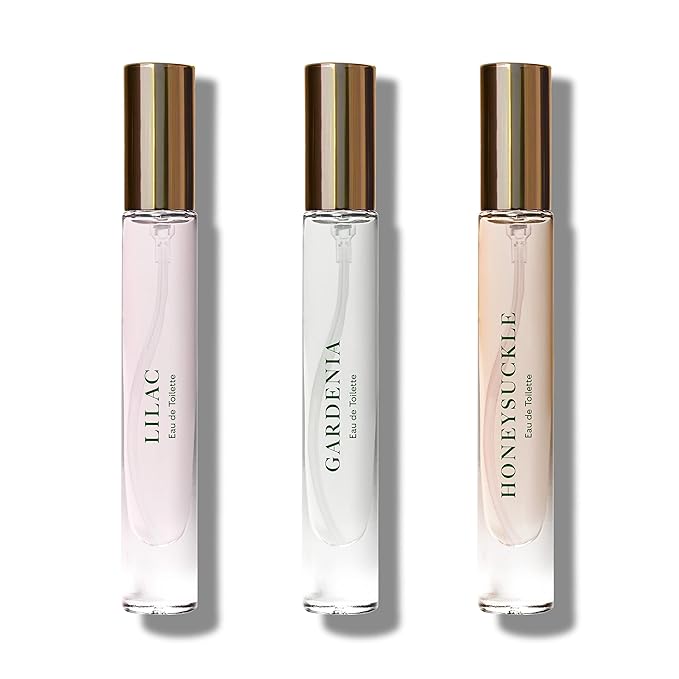 Caswell-Massey Floral Trio Discovery Set, Includes Gardenia, Lilac & Honeysuckle, Discover the Beauty of Botanicals, Travel Size Perfume Set, Perfume for Women, 0.25 Fl Oz Each-Velvo Beauty